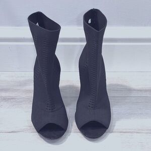 Mossimo Black Open Toe Stretch Booties Size 8.5